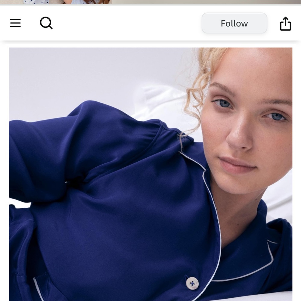 Women's The Sleep Code Organic Cotton Pajama Set Navy Large
